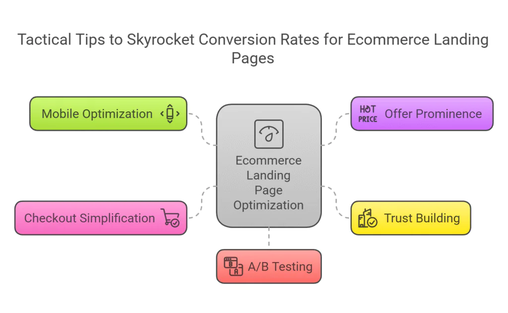 Ecommerce Landing Pages That Convert: The Ultimate Optimization Guide to Boost Sales 8 Illustration showcasing different type os elements for Ecommerce landing pages.