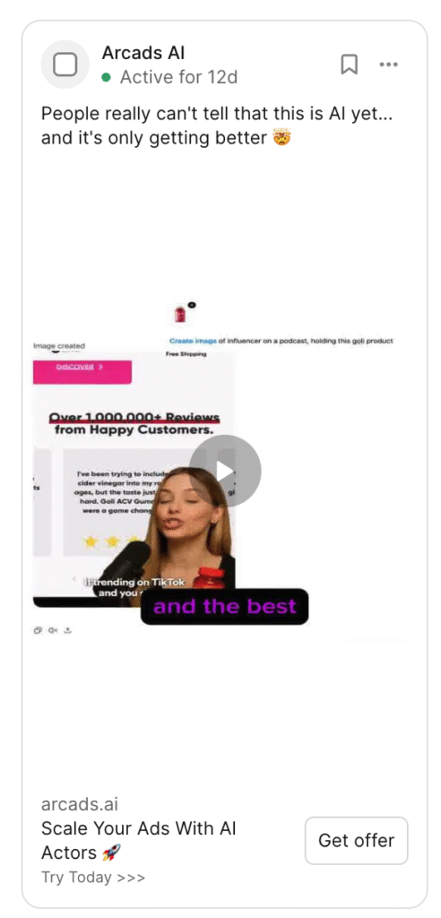 Example of how to scale ads with ugc in green screen style.