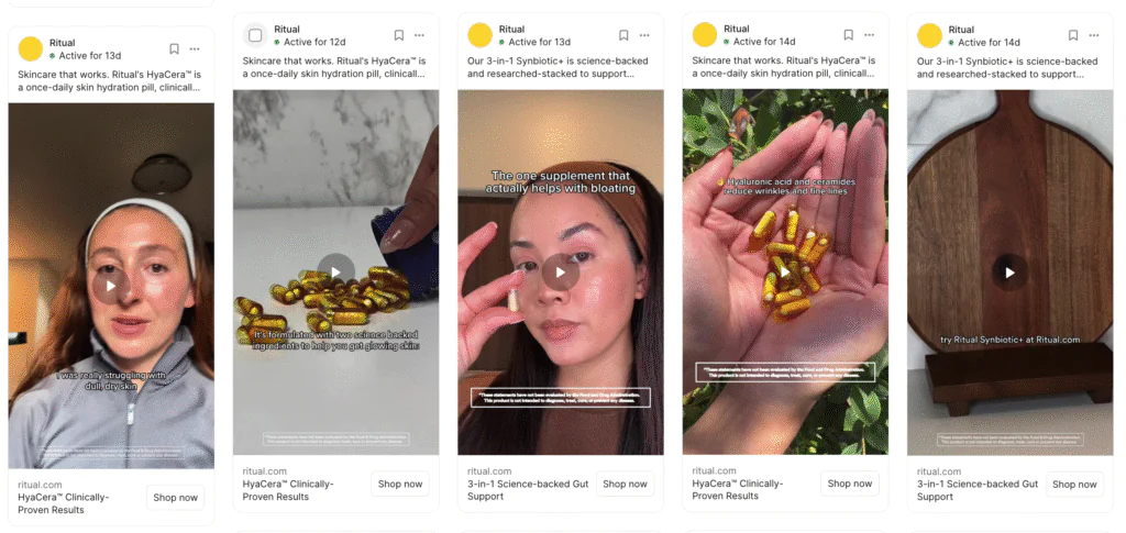 Screenshot of Creative Targeting in Meta Ads.